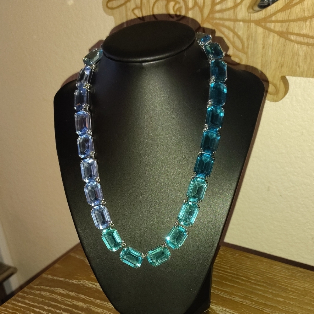 Swarovski Blue and Teal Gem Necklace